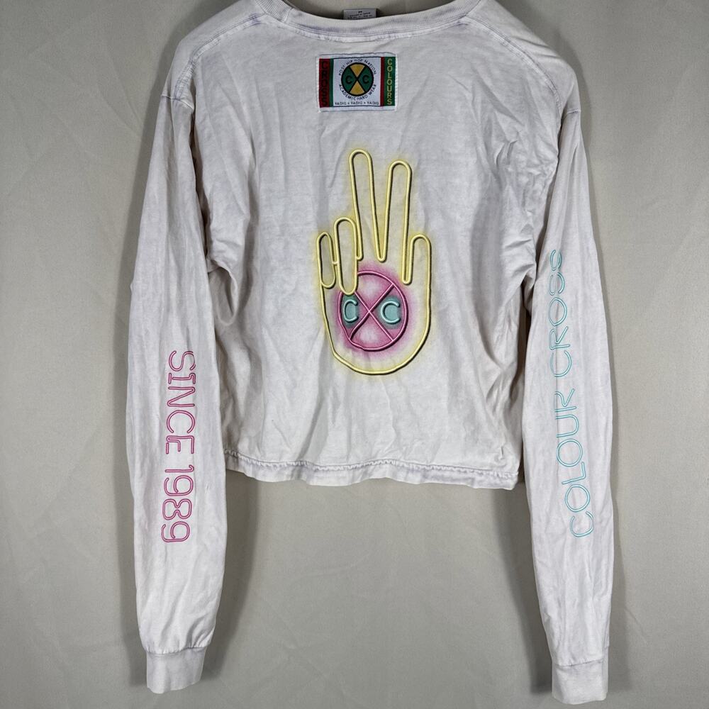 Vintage Cross Colours Women’s M Long Sleeve Graphic Shirt Hip Hop Y2K Streetwear